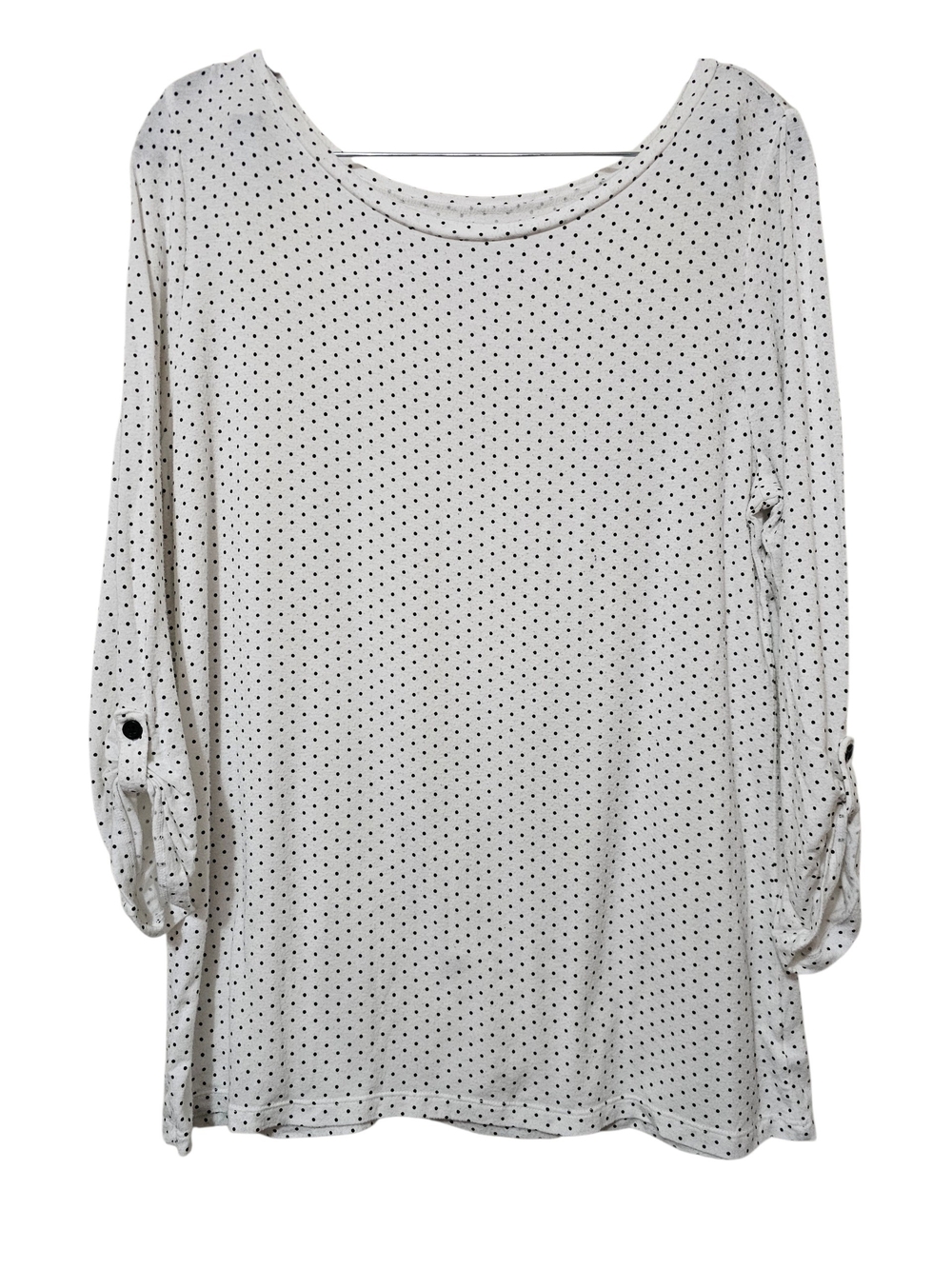 Women's White with Black Polka Dots Top